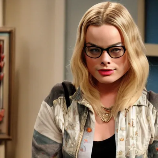Image similar to margot robbie as a character in big bang theory