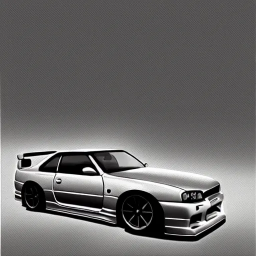 Image similar to sketches of a nissan skyline r 3 4 z tune b / w! dream