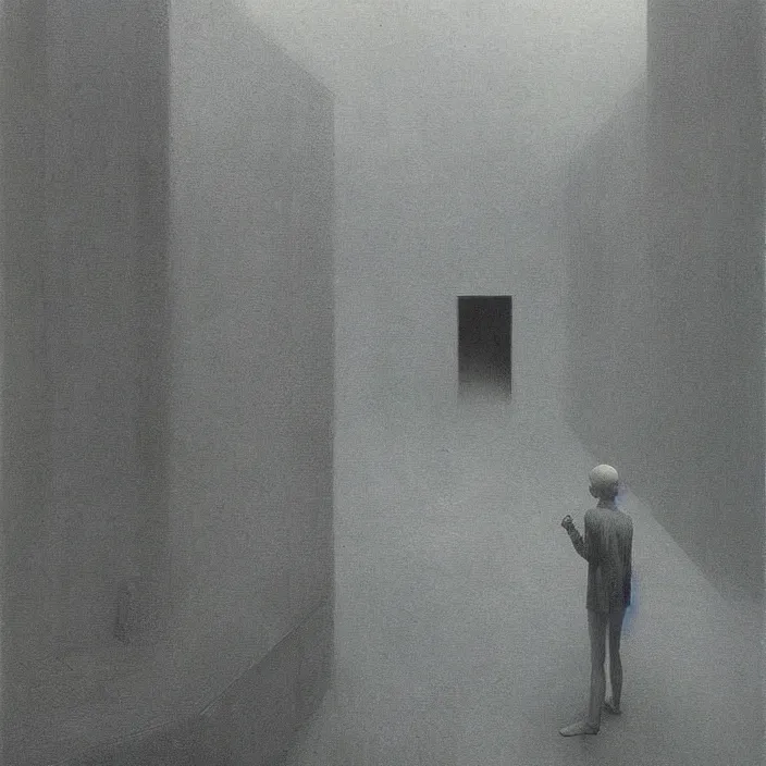 Prompt: i saw a ghost last night, science fiction, Edward Hopper and James Gilleard, Zdzislaw Beksinski, highly detailed