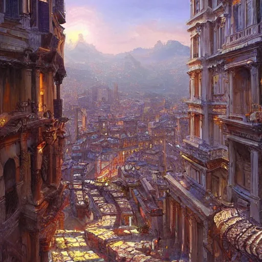 Image similar to The Eternal City of Nokstella, art by Donato Giancola, Craig Mullins, digital art, trending on artstation