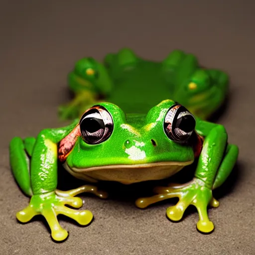 Image similar to Portrait photo of a cybernetic frog