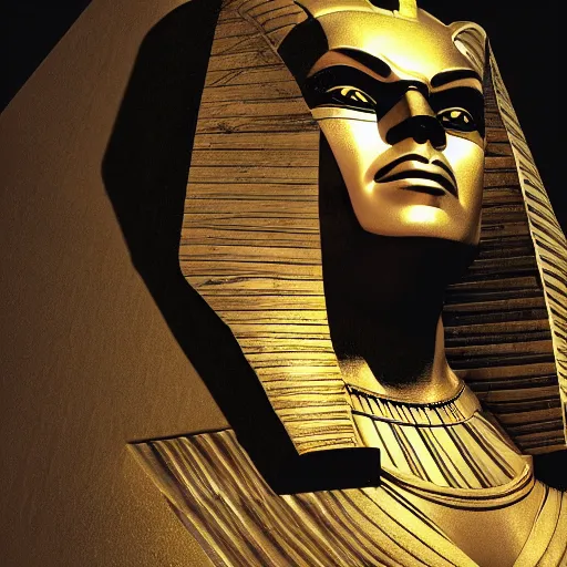 Prompt: a high resolution photo of Batman as an Egyptian Pharaoh, highly detailed, 8K, monument