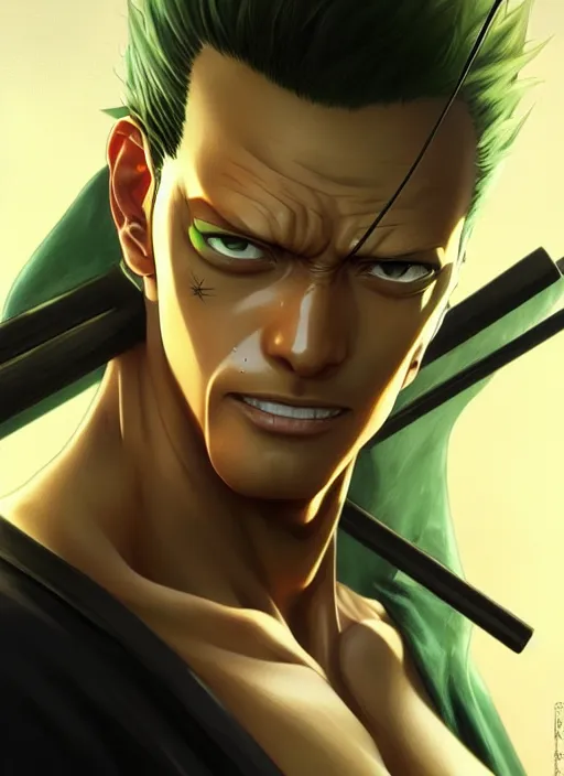 Prompt: ultra realistic illustration, handsome zoro. anime. intricate, highly detailed, digital painting, artstation, concept art, smooth, sharp focus, illustration, art by artgerm and greg rutkowski and alphonse mucha and wlop