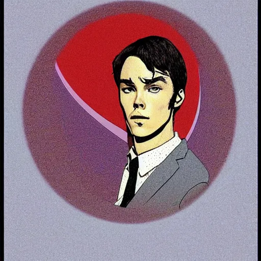 Image similar to “ nicholas hoult retro minimalist portrait by jean giraud, moebius starwatcher comic, sharp, smooth face, 8 k ”