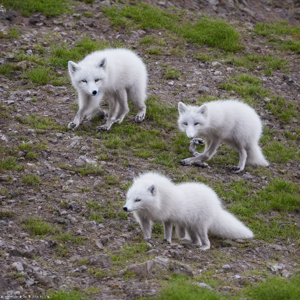 Image similar to beautiful arctic fox, XF IQ4, 150MP, 50mm, f/1.4, ISO 200, 1/160s, natural light, Adobe Photoshop, Adobe Lightroom, DxO Photolab, Corel PaintShop Pro, symmetrical balance, depth layering, polarizing filter, Sense of Depth, AI enhanced