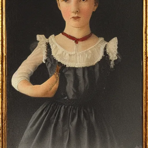 Prompt: portrait of a fatal Victorian girl