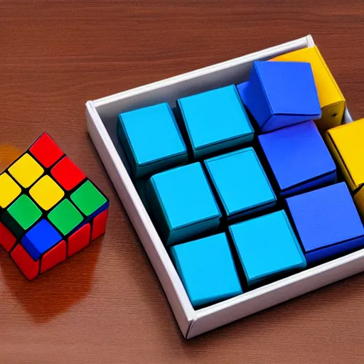 Prompt: a plasticine rubik's cube, studio photo, realistic, ultra detailed, close - up photo, 4 k.