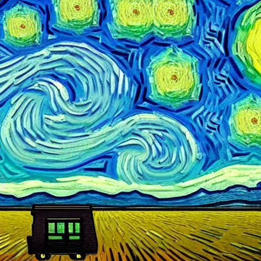 Prompt: breaking bad as a van gogh painting, 4 k, hyper realistic, dslr, high resolution, landscape, beautiful