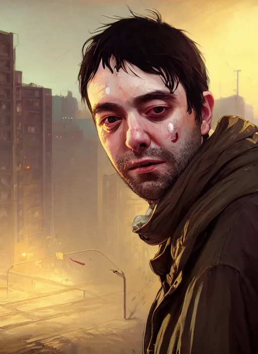 Prompt: Highly detailed portrait of homeless and beaten up Martin Shkreli, in GTA V, Stephen Bliss, unreal engine, fantasy art by Greg Rutkowski, Loish, Rhads, ferdinand knab, Makoto Shinkai and Lois van baarle, ilya kuvshinov, rossdraws, Tom Bagshaw, alphonse mucha, global illumination, radiant light, detailed and intricate environment