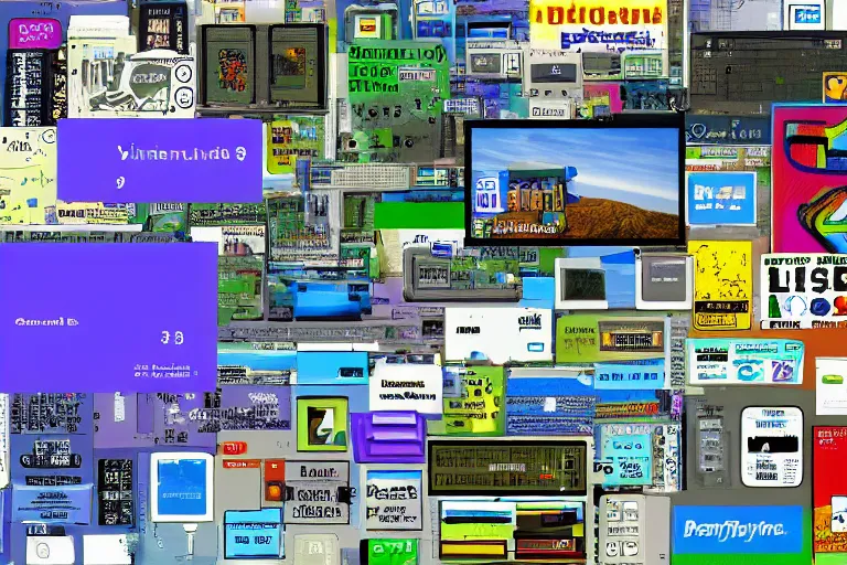 Image similar to windows 9 5 desktop, linux mint, computer wallpaper, in 1 9 9 5, y 2 k cybercore, desktop screenshot