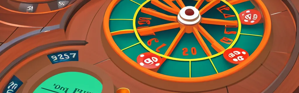 Image similar to material design illustration of a casino wheel seen from top