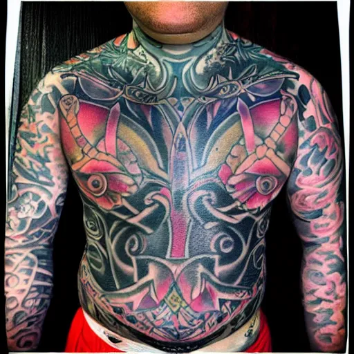 Image similar to A tattooed man