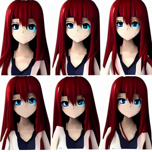 Image similar to 3 d anime girl made of plastic