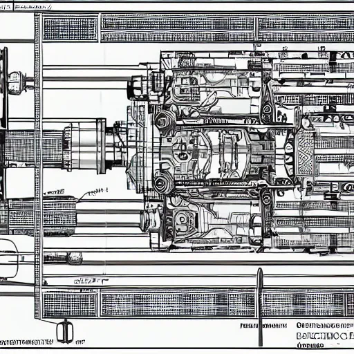 Image similar to detailed technical schematics for a time machine