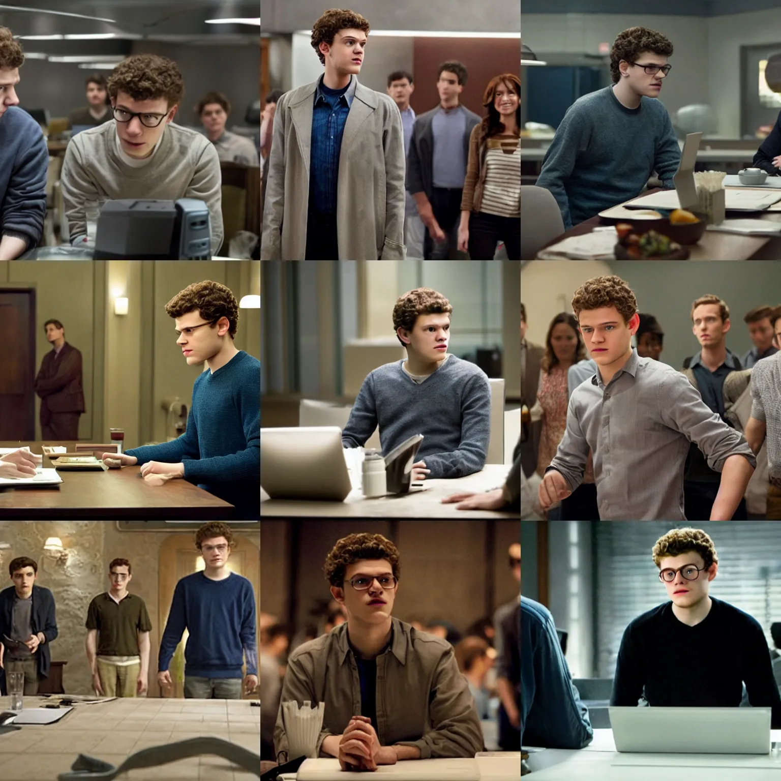 Prompt: movie still of the social network, a pixar film