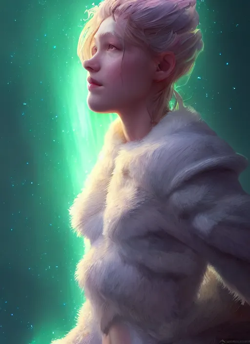 Prompt: aurora, half the world away, au naturel, hyper detailed, digital art, trending in artstation, cinematic lighting, studio quality, smooth render, unreal engine 5 rendered, octane rendered, art style by klimt and nixeu and ian sprigger and wlop and krenz cushart