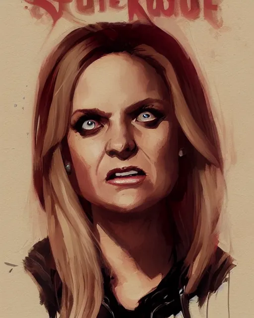 Image similar to beautiful portrait of Leslie Knope as Buffy the Vampire Slayer by Greg Rutkowski