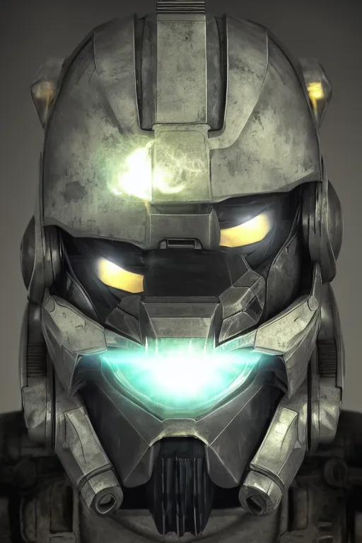 Image similar to robot ninja mask helmet halo master chief radiating a glowing aura global illumination ray tracing hdr fanart arstation by ian pesty and katarzyna da „ bek - chmiel