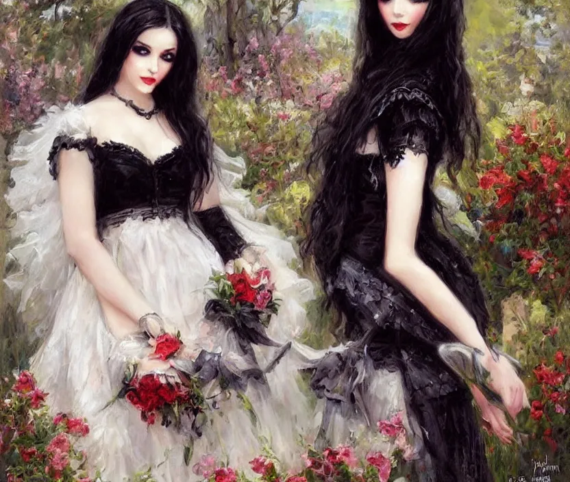 Image similar to Gothic girl portrait by Konstantin Razumov