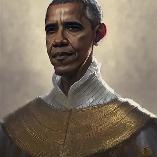 Prompt: A portrait of Obama as a 16th century noble, art by greg rutkowski, matte painting, trending on artstation, very detailed