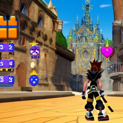 Image similar to screenshot of kingdom hearts gameplay