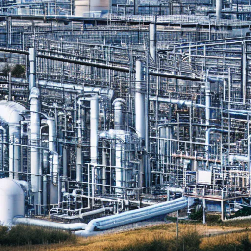 Prompt: color photograph of chemical plant, industrial