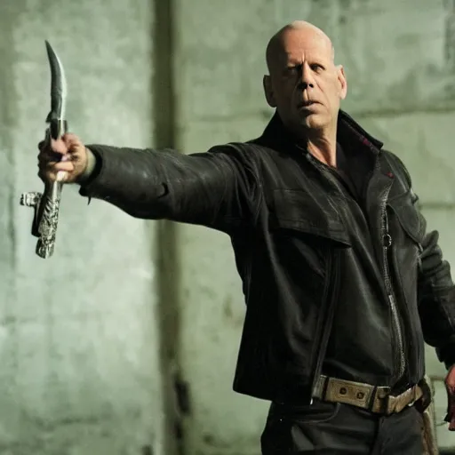 Image similar to bruce willis as a character in Arcane