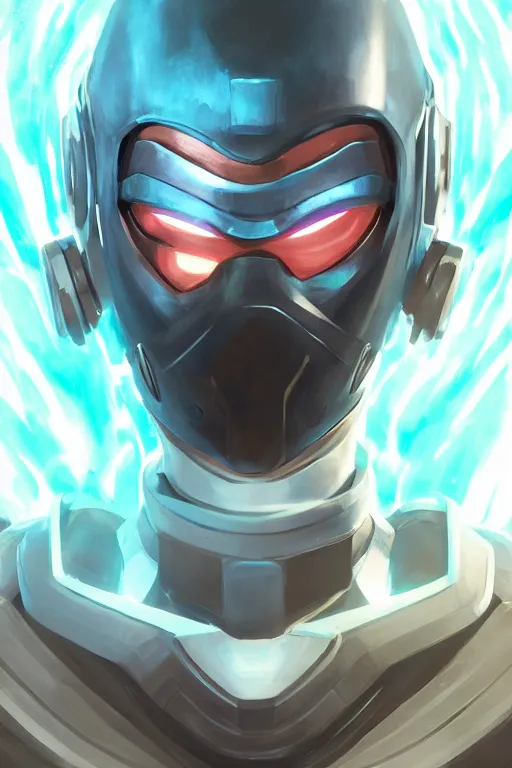 Image similar to epic mask helmet robot ninja portrait stylized as fornite style game design fanart by concept artist gervasio canda, behance hd by jesper ejsing, by rhads, makoto shinkai and lois van baarle, ilya kuvshinov, rossdraws global illumination radiating a glowing aura global illumination ray tracing hdr render in unreal engine 5