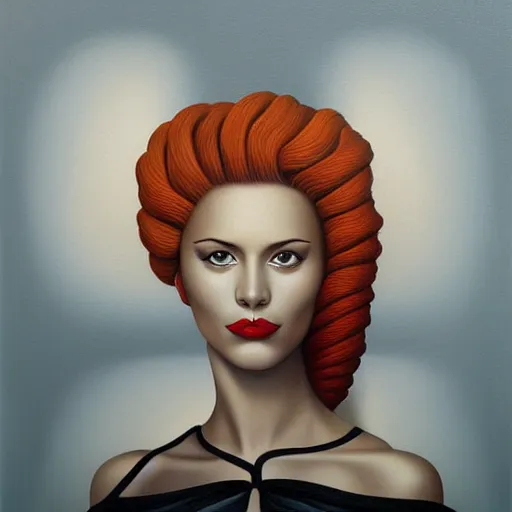 Image similar to detailed painting, an ultrafine detailed painting by rafal olbinski, airbrush art, minimalist, very detailed, pop surrealism, skeuomorphic, a painting of a woman, behance contest winner