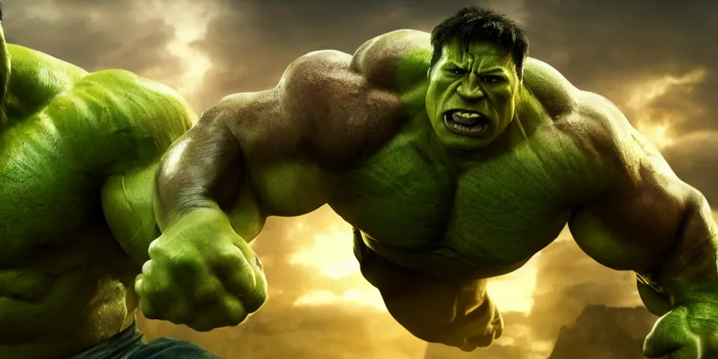 Prompt: dwayne johnson as incredible hulk, highly detailed, environmental light, cinematic by francis tneh