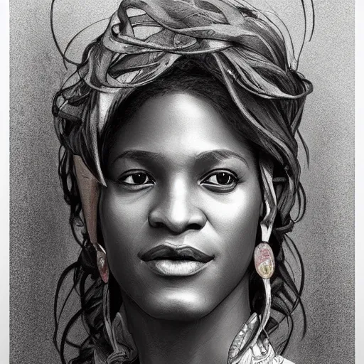 Image similar to amazing lifelike award winning pencil illustration of Marsha P. Johnson trending on art station artgerm Greg rutkowski alphonse mucha cinematic