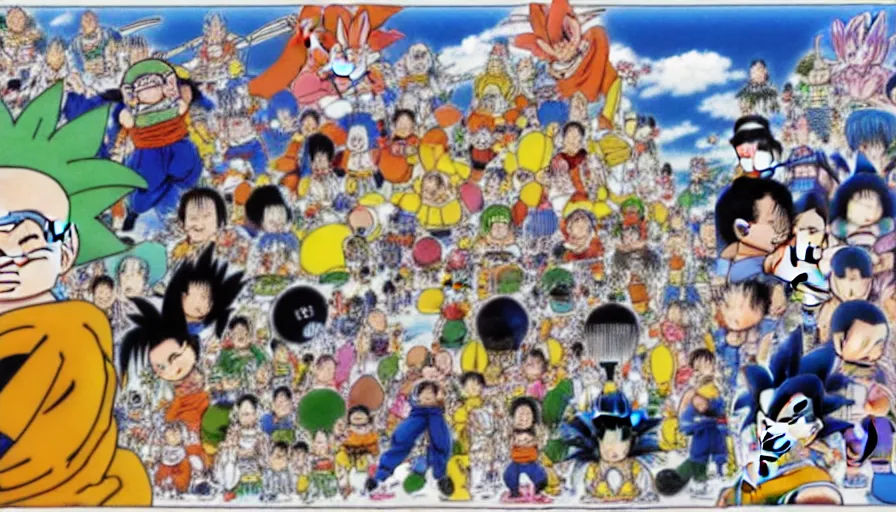 Image similar to the two complementary forces that make up all aspects and phenomena of life, by Akira Toriyama