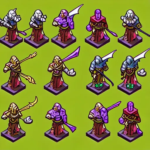 dungeons and dragons game spritesheet, isometric | Stable Diffusion ...