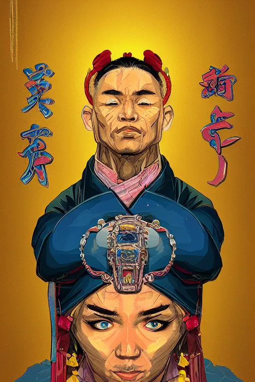 Image similar to portrait of jewel kungfu master in the style of Rob Lefield and Dan Mumford , trending on artstation, digital art,surrealism ,macro,blueprint ,vaporwave ,