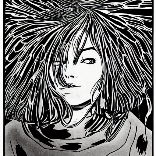 Image similar to bjork by junji ito