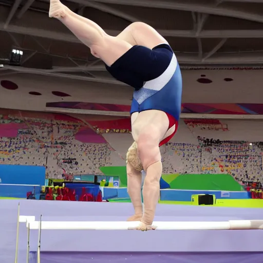 Image similar to Boris Johnson doing gymnastics at the Olympics