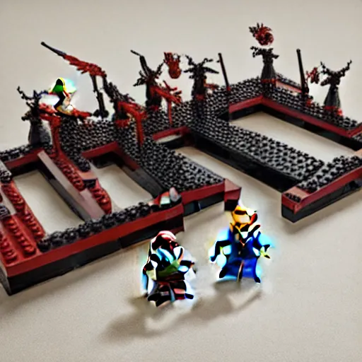 Prompt: lego set of zergs, staecraft design