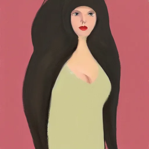 Image similar to hedgehog lady in the style of michael carson