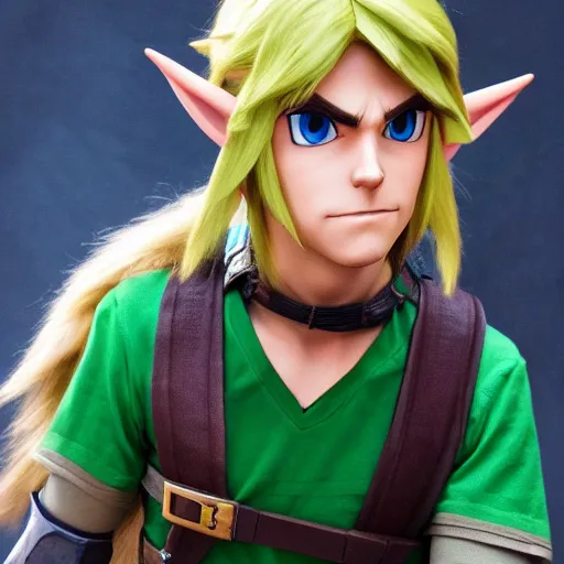 Link from Zelda game in real life, photo, details, 4k,, Stable Diffusion