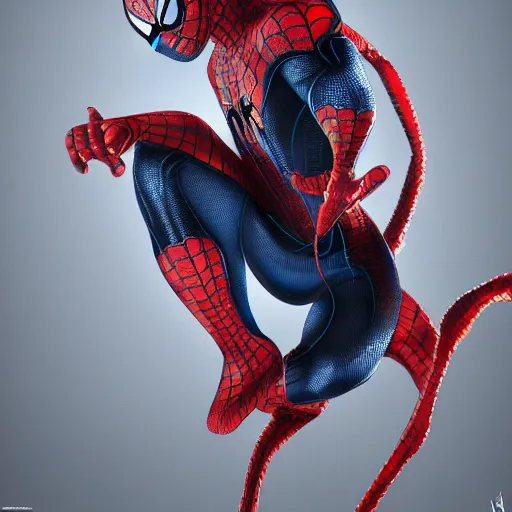 Image similar to cat in a spiderman suit, hyperdetailed, artstation, cgsociety, 8k