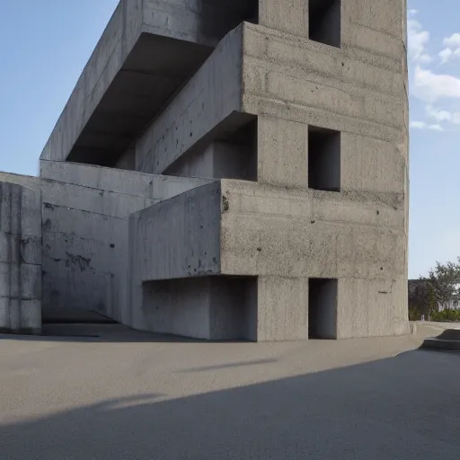Prompt: a brutalist museum
