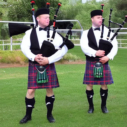 Image similar to bagpipes made of foley catheter bag and clear tubes