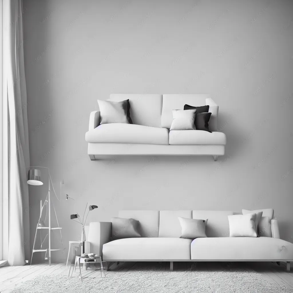 Image similar to modern interior in scandinavian style, white walls, sofa, 3 d render, 3 dsmax