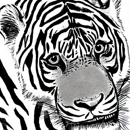 Image similar to sabertooth tiger drawn in bored ape yacht club style