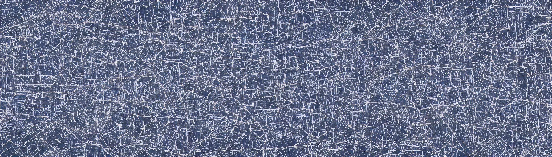 Prompt: high-resolution data visualization in the shape of a city skyline, clusters and constellations of fragmented connections in the pattern of an audio waveform