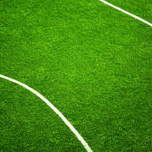 Prompt: a photography of a green football pitch in the moon