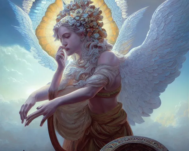 Prompt: a beautiful classical painting of a biblically - accurate seraphim, backlit, strong rim light, highly detailed, digital painting, hdri, by alvaro castagnet and peter mohrbacher and dan mumford and justin gerard, vivid colors, detailed shading, 8 k resolution, intricate, smooth