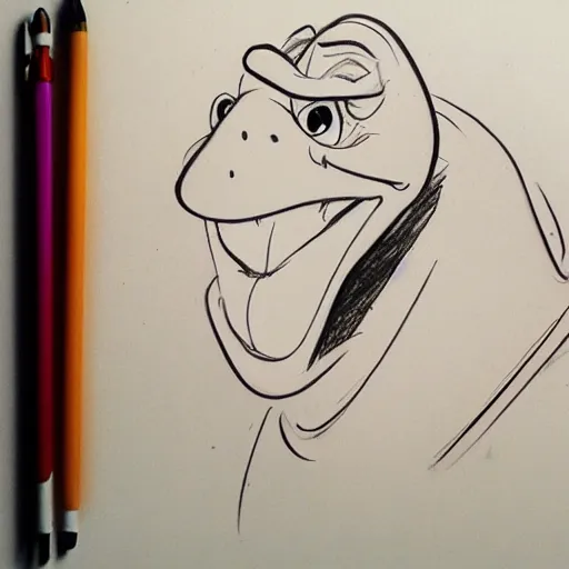 Image similar to milt kahl sketch of cecil turtle