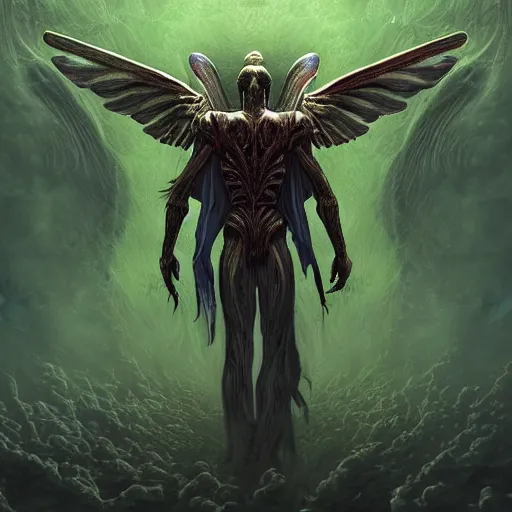 Prompt: photorealistic demonic alien archangel the style of michael whelan and gustave dore. hyperdetailed photorealism, 1 0 8 megapixels, amazing depth, glowing rich colors, powerful imagery, psychedelic overtones, 3 d finalrender, 3 d shading, cinematic lighting, artstation concept art