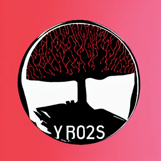 Image similar to a logo of a tree in the y 2 k style, created by the designers republic